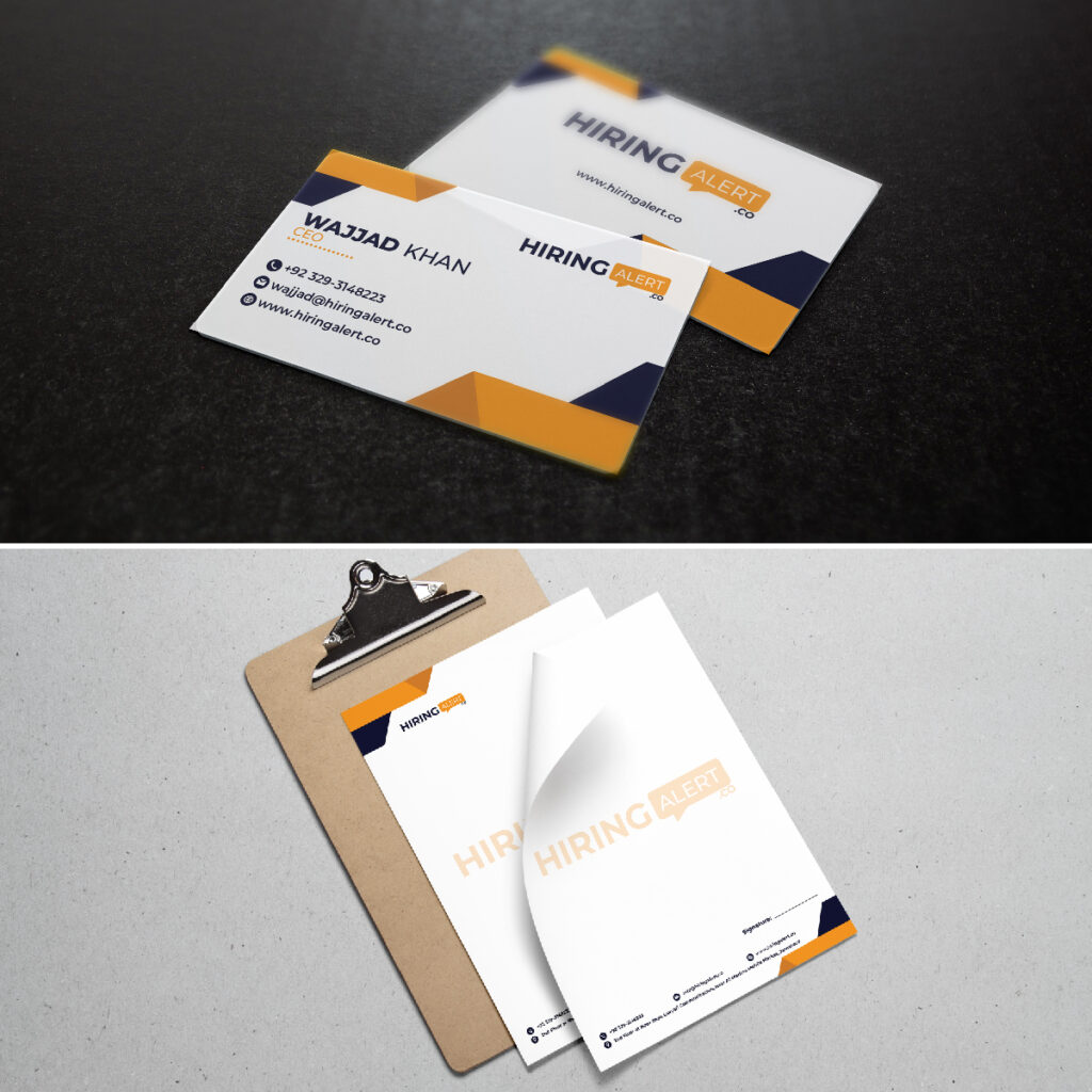 Hiring Alert Logo Visiting & Letterhead Design